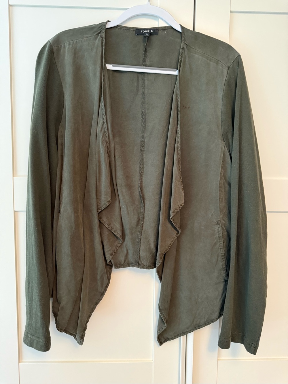 Torrid Olive Green Mixed Media Jacket, 2